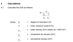 Degree of Saturation Calculation